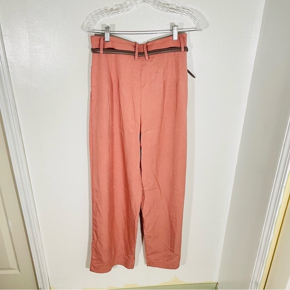 NWT Anthropologie Mare Mare Belted Wide-Leg Trousers Pink - Picture 7 of 9